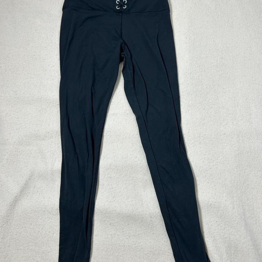 VICTORIA'S SECRET pink YOGA SEQUIN BLING gold ultimate laceup legging S